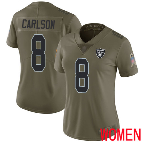 Oakland Raiders Limited Olive Women Daniel Carlson Jersey NFL Football #8 2017 Salute to Service Jersey->women nfl jersey->Women Jersey